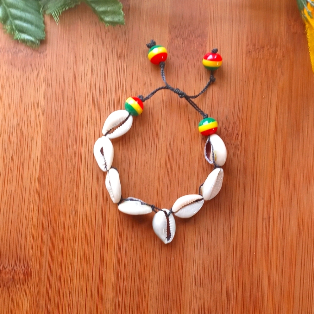 1PC Beautiful Cowrie Shell Rasta Bracelet - Picture 3 of 12